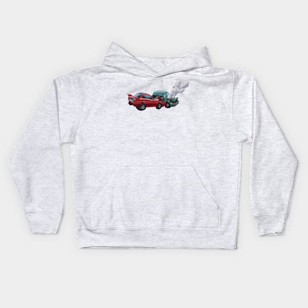 Car crash Kids Hoodie by Artrior